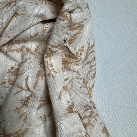 Lucy Paris Floral V-Neck Puff Sleeve Mini Dress Beige Women's Medium - Picture 5 of 10